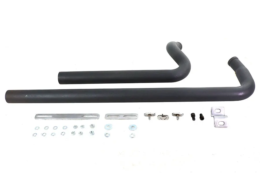 Exhaust Drag Pipe Set Black Shotgun Style - V-Twin Mfg. 1