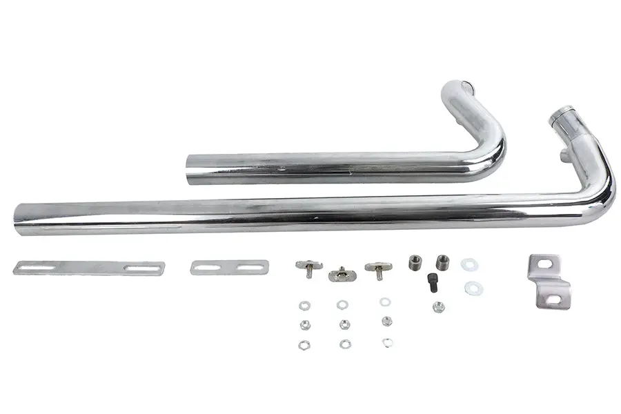 Exhaust Drag Pipe Set Chrome Shotgun Style - V-Twin Mfg. 1