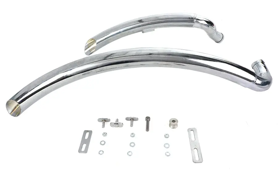 Wyatt Gatling Street Sweeper Exhaust Pipe Set Chrome - V-Twin Mfg. 1