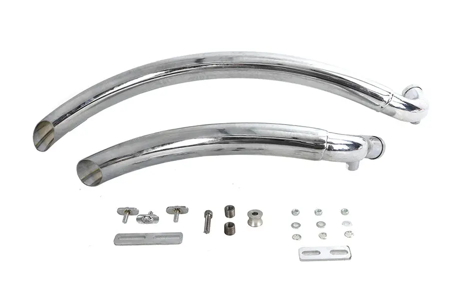 Wyatt Gatling Street Sweeper Exhaust Pipe Set Chrome - V-Twin Mfg. 1