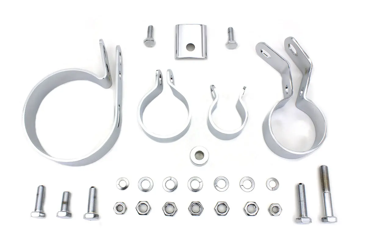 Chrome Exhaust System Clamp Kit - V-Twin Mfg. 1