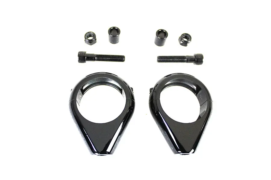 Black Turn Signal Clamp Kit 41Mm Forks - V-Twin Mfg. 1