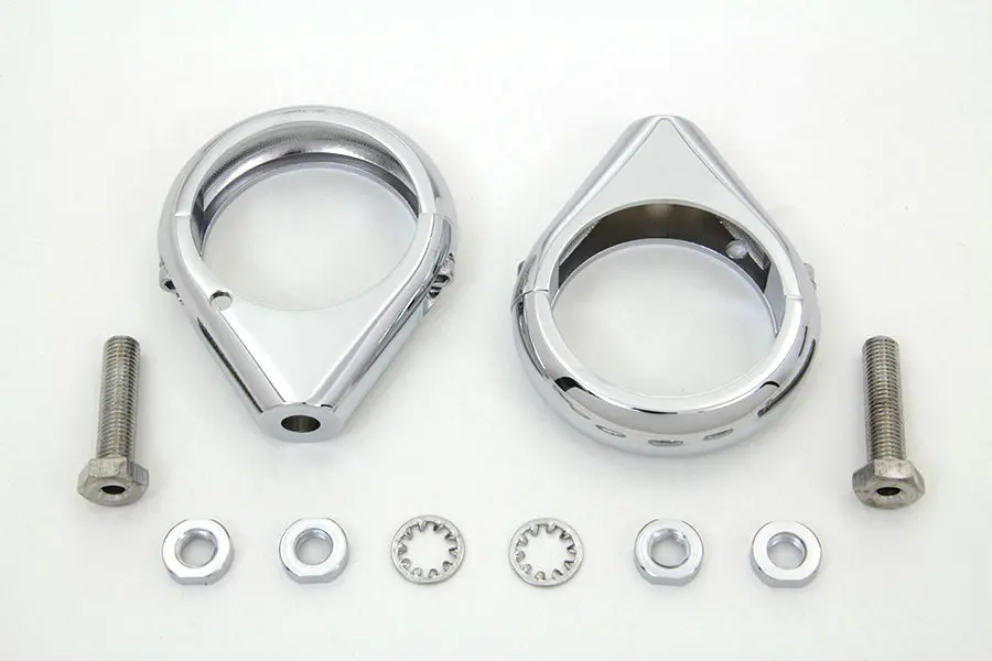 Chrome Turn Signal Clamp Kit 49Mm Forks - V-Twin Mfg. 1