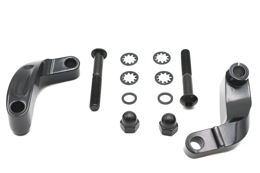 Black Smooth Mirror Relocation Kit - V-Twin Mfg. 1