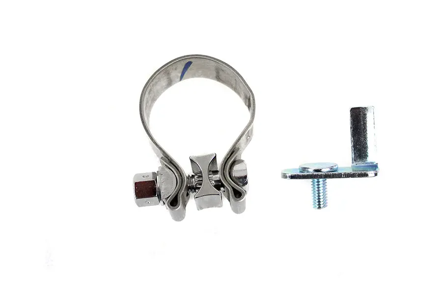 Flt Rear Exhaust Header Tab And Clamp Kit - V-Twin Mfg. 1