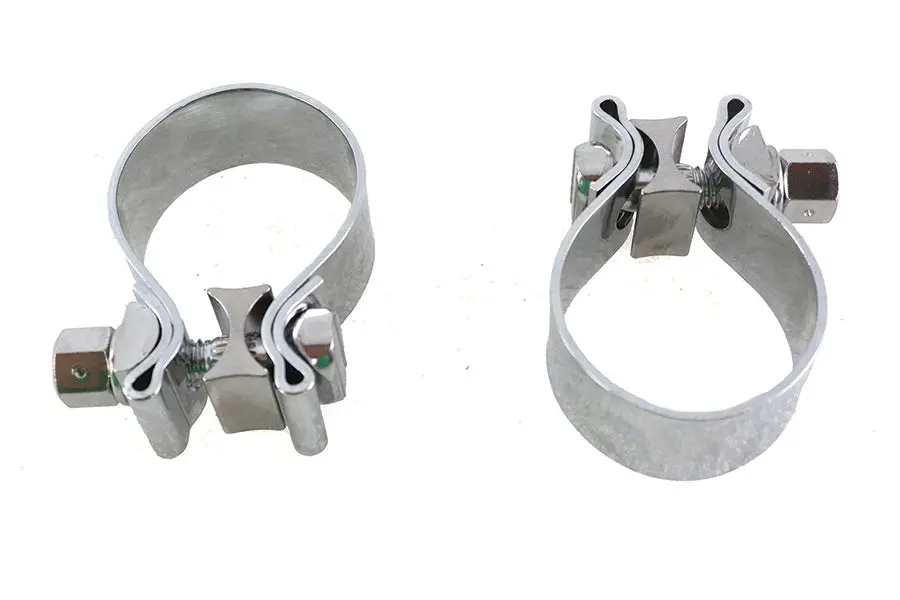 Chrome 1-7/8 Inch Muffler End Clamp Set - V-Twin Mfg. 1