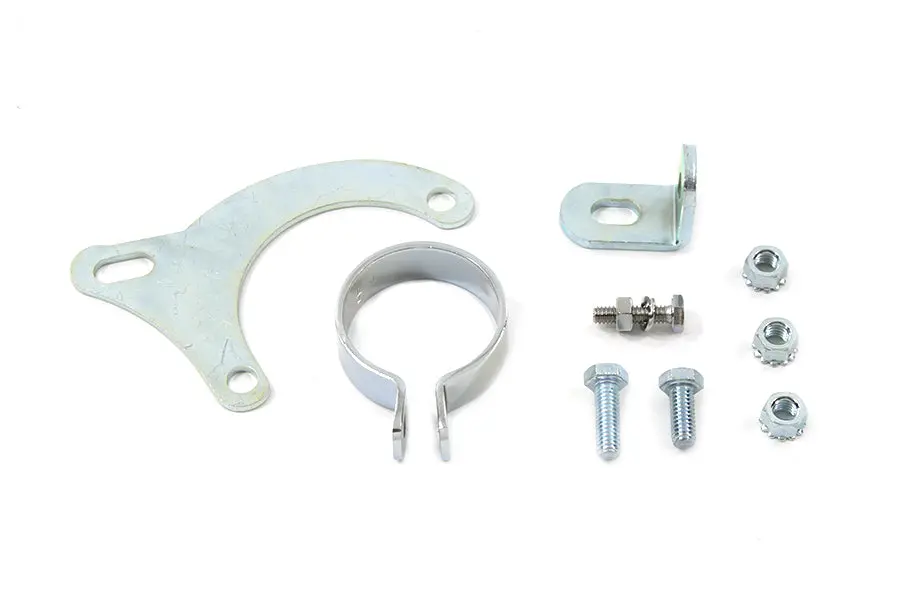 Exhaust Clamp And Bracket Set Chrome - V-Twin Mfg. 1