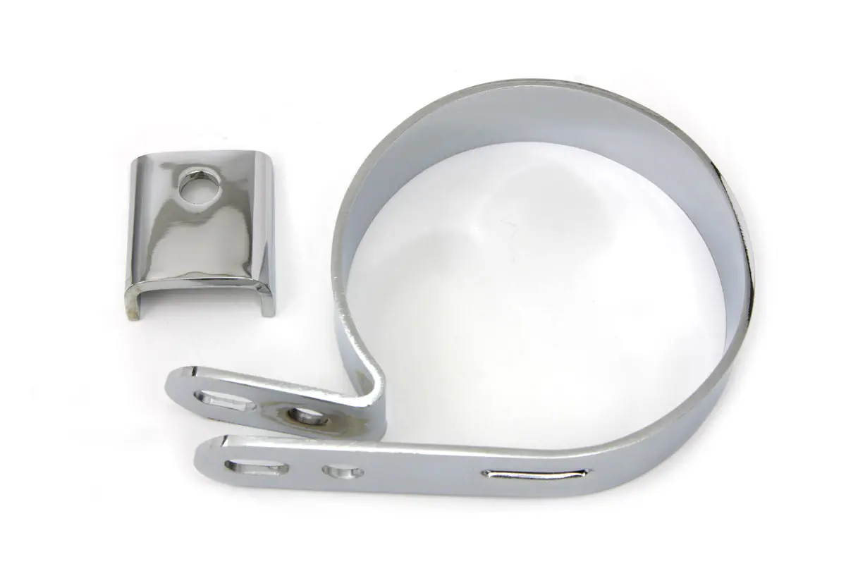 Chrome 3-1/4 Inch Replica Muffler Clamp - V-Twin Mfg. 1