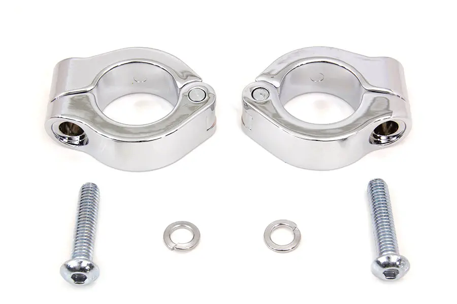 Chrome Fog Lamp Engine Bar Clamp - V-Twin Mfg. 1