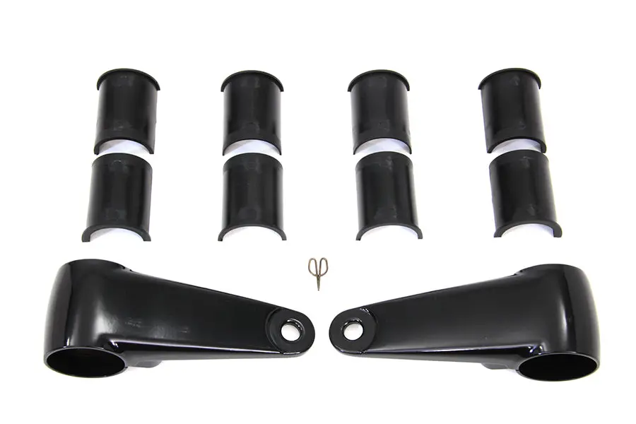 Side Mount Headlamp Bracket Kit Black - V-Twin Mfg. 1