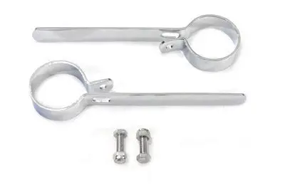 Chrome 2 Inch Exhaust Hanger Clamp Set - V-Twin Mfg. 1