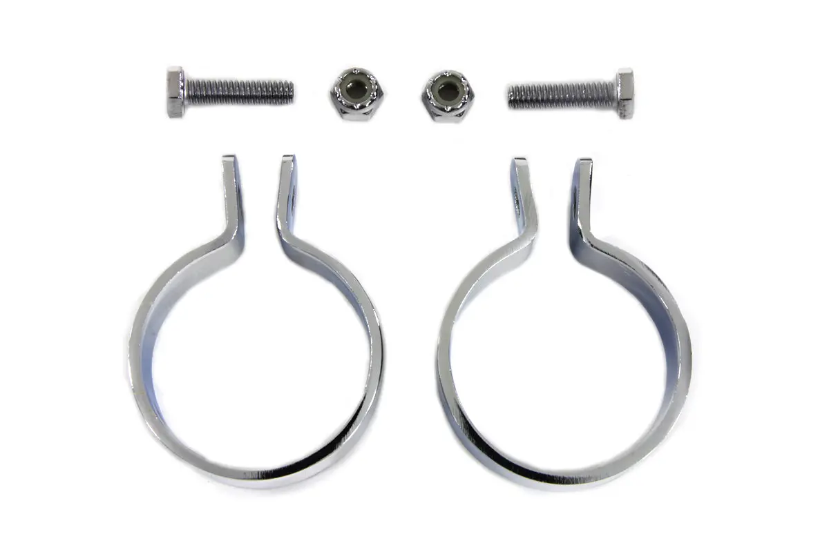Chrome 1-7/8 Inch Muffler End Clamp Set - V-Twin Mfg. 1