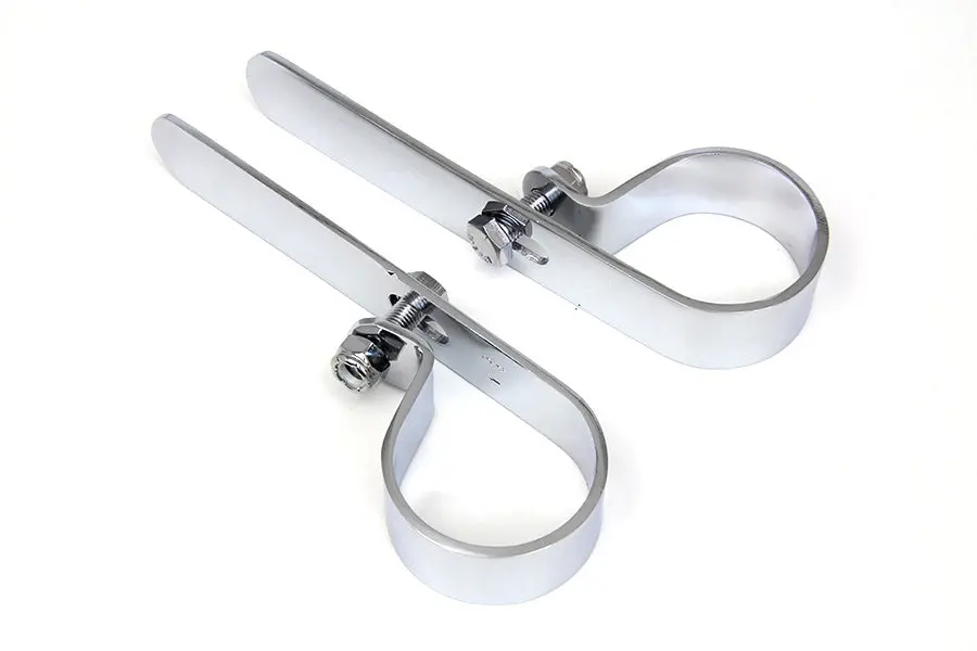 Chrome 2-1/2 Inch Muffler  Inchp Inch Clamp Set - V-Twin Mfg. 1