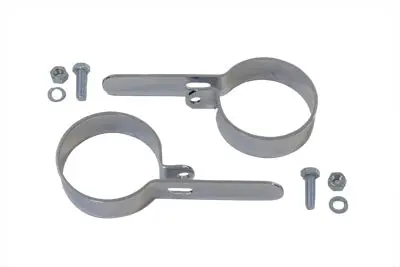 Chrome 2-3/4 Inch Muffler Hanger Clamp Set - V-Twin Mfg. 1