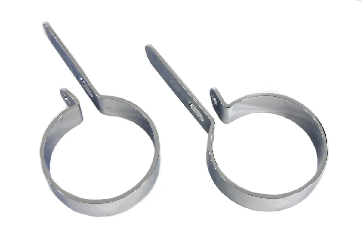 Chrome 3 Inch Muffler Hanger Clamp Set - V-Twin Mfg. 1