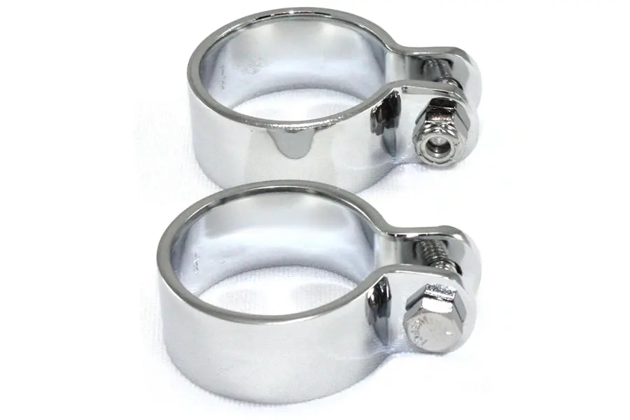 Chrome 1-7/8 Inch Heavy Muffler Body And End Clamp Set - V-Twin Mfg. 1