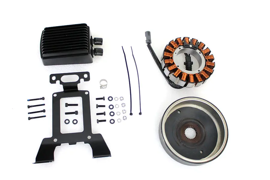 Alternator Charging System Kit 54 Amp Black - V-Twin Mfg. 1