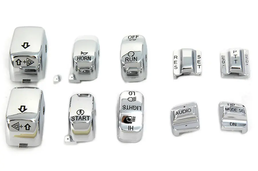 Handlebar Switch Cap Set Chrome - V-Twin Mfg. 1