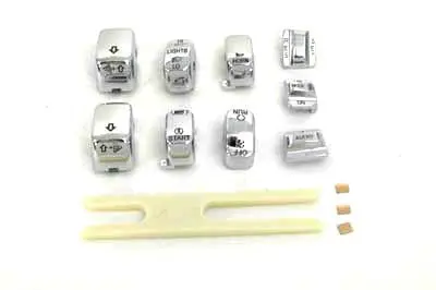 Handlebar Switch Cap Set Chrome - V-Twin Mfg. 1