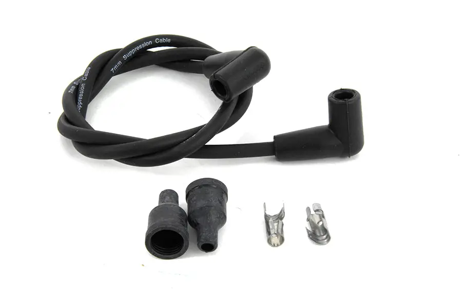 Universal Black 7Mm Spark Plug Wire Kit - V-Twin Mfg. 1