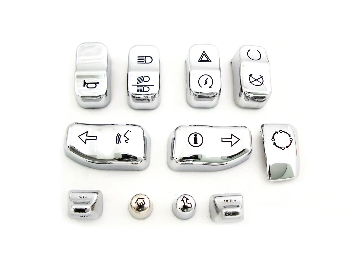 Handlebar Switch Cap Set Chrome - V-Twin Mfg. 1