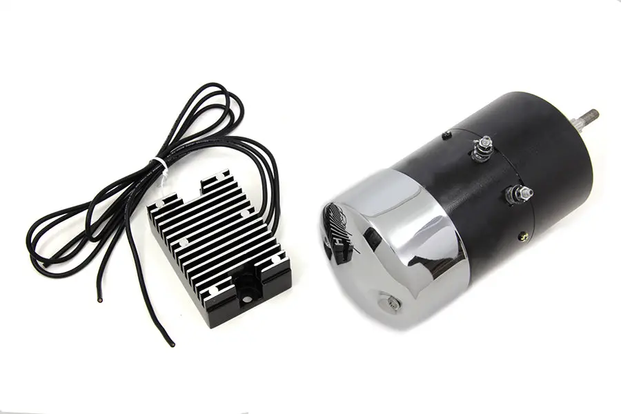 32E/65A 12 Volt Alternator Conversion Kit Chrome - V-Twin Mfg. 1