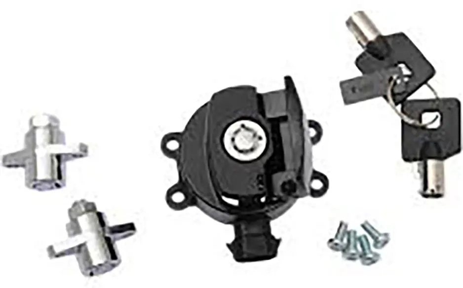 Side Hinge Ignition Switch And Saddlebag Lock Kit Black - V-Twin Mfg. 1