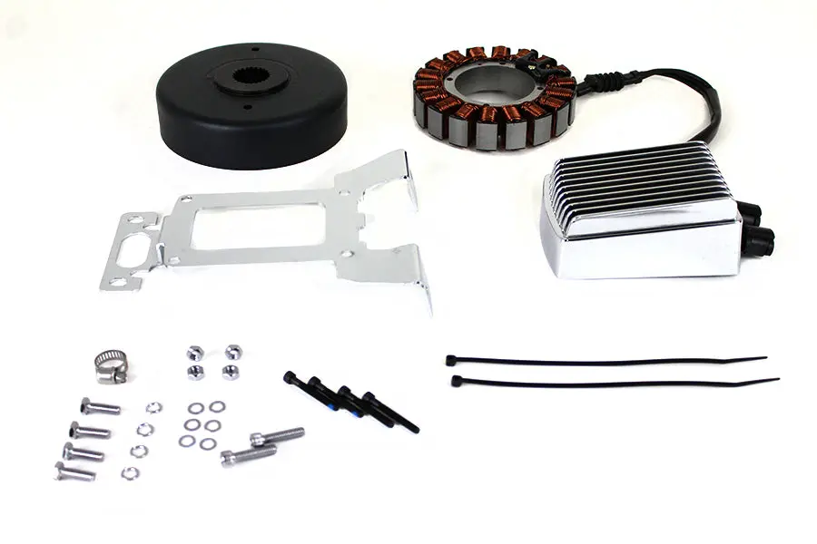 Alternator Charging System Kit 54 Amp Chrome - V-Twin Mfg. 1