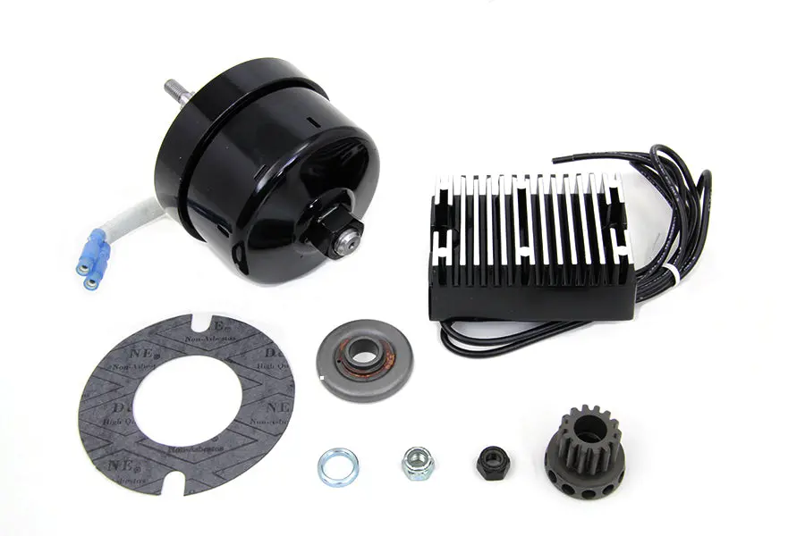 Black 12 Volt Alternator Generator Conversion Kit - V-Twin Mfg. 1