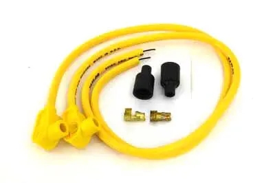 Universal Yellow 8Mm Pro Spark Plug Wire Kit - V-Twin Mfg. 1