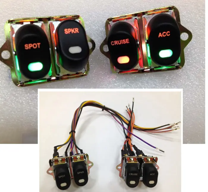 Rocker Style Led Fairing Switch Kit Black - V-Twin Mfg. 1