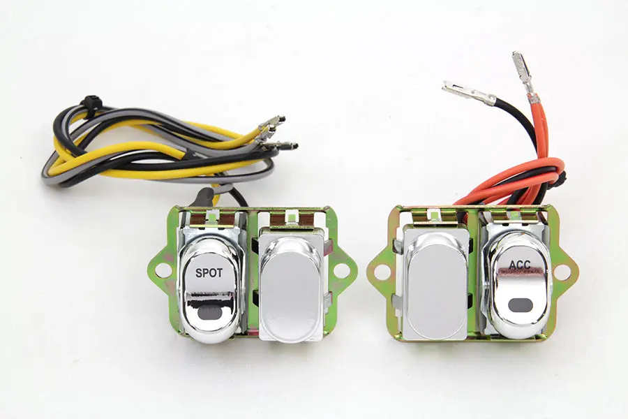 Rocker Style Led Fairing Switch Kit Chrome - V-Twin Mfg. 1