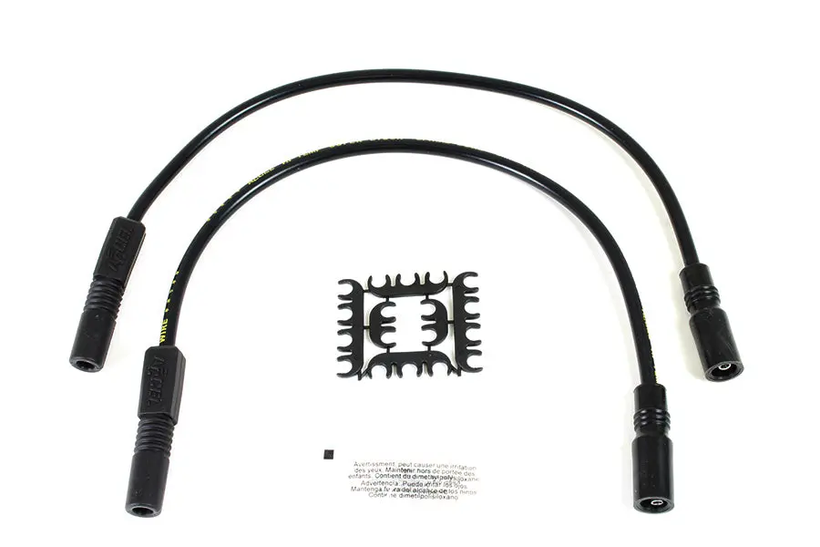 Accel 8Mm S/S Spiral Core Ignition Wire Set Black - V-Twin Mfg. 1