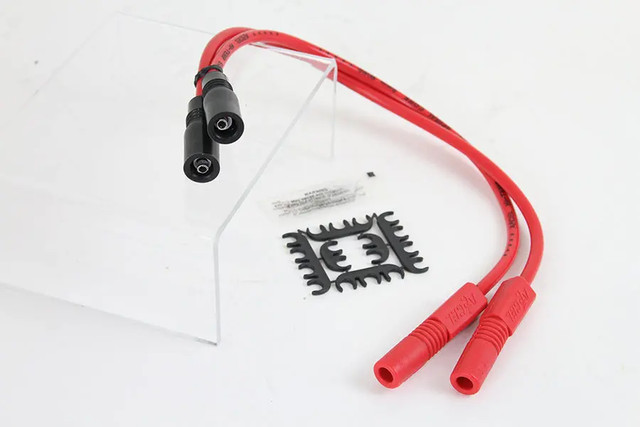 Accel 8Mm S/S Spiral Core Ignition Wire Set Red - V-Twin Mfg. 1