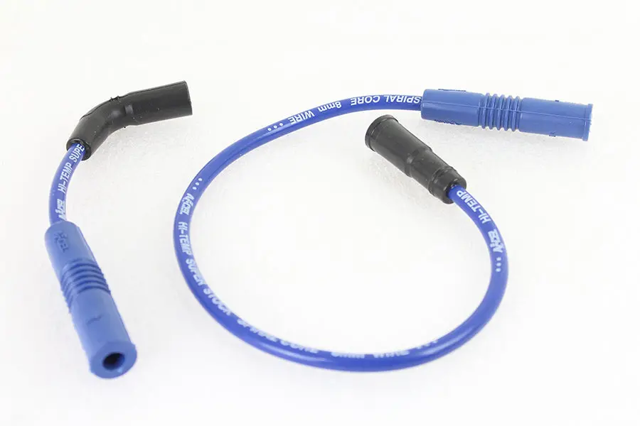 Accel 8Mm S/S Spiral Core Ignition Wire Set Blue - V-Twin Mfg. 1