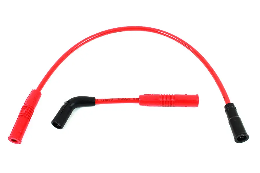 Accel 8Mm S/S Spiral Core Ignition Wire Set Red - V-Twin Mfg. 1