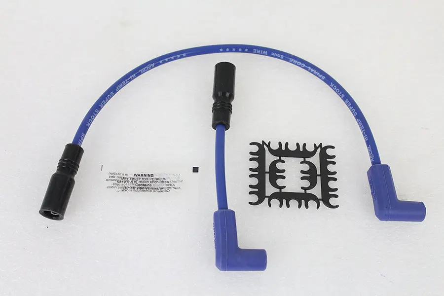 Accel 8Mm S/S Spiral Core Ignition Wire Set Blue - V-Twin Mfg. 1