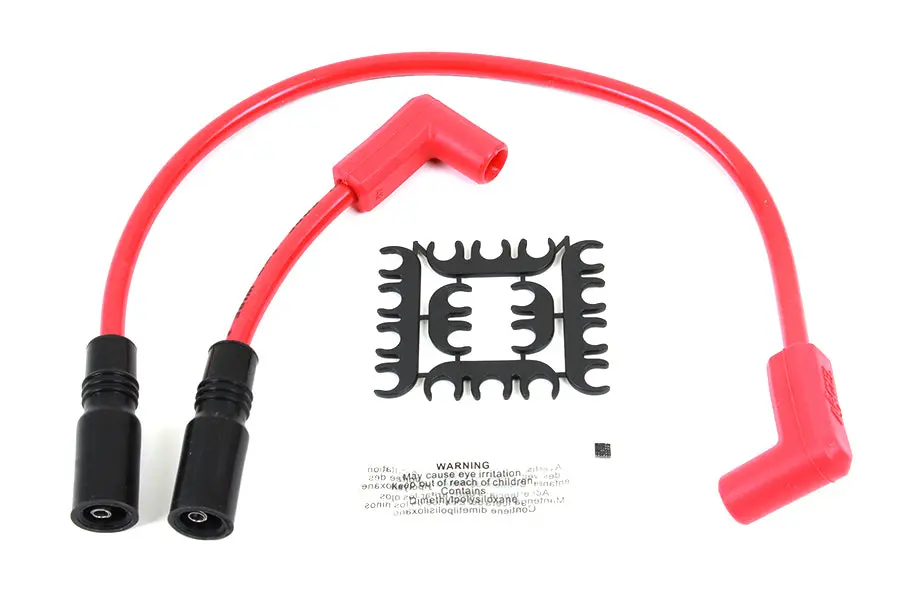 Accel 8Mm S/S Spiral Core Ignition Wire Set Red - V-Twin Mfg. 1