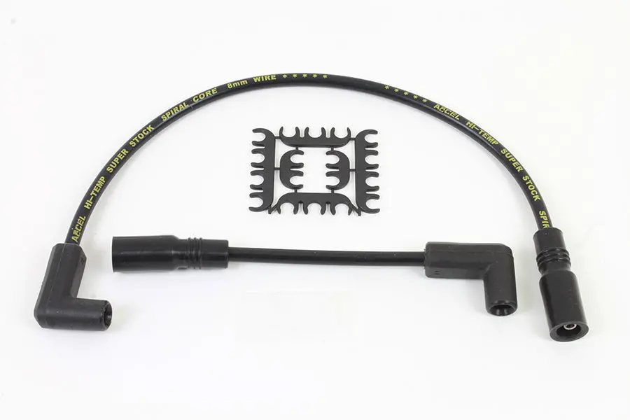 Accel 8Mm S/S Spiral Core Ignition Wire Set Black - V-Twin Mfg. 1