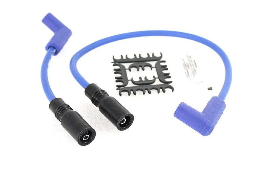 Accel 8Mm S/S Spiral Core Ignition Wire Set Blue - V-Twin Mfg. 1