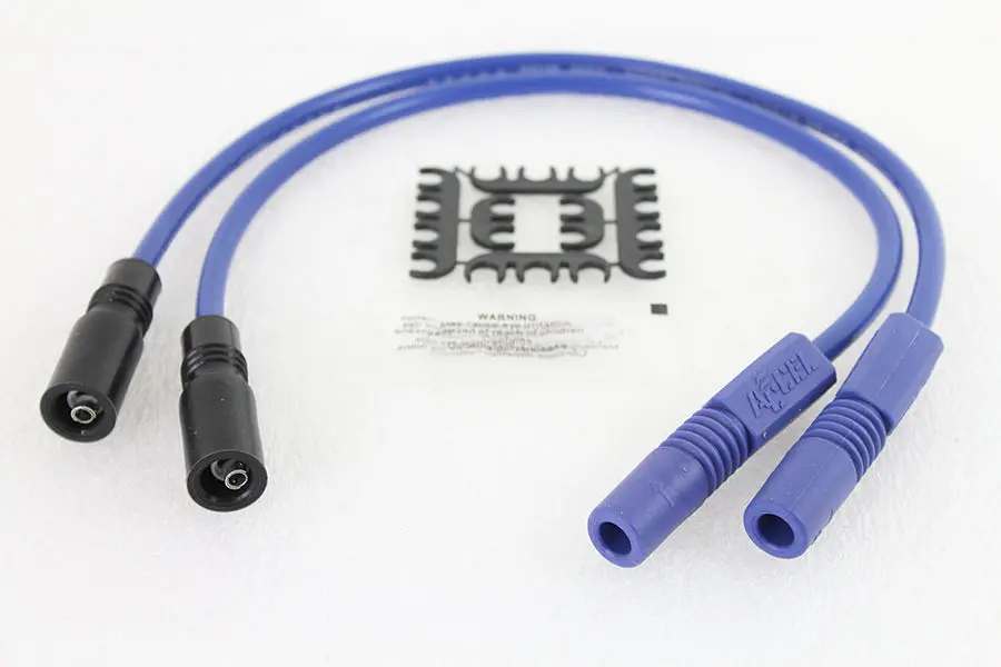 Accel 8Mm S/S Spiral Core Ignition Wire Set Blue - V-Twin Mfg. 1