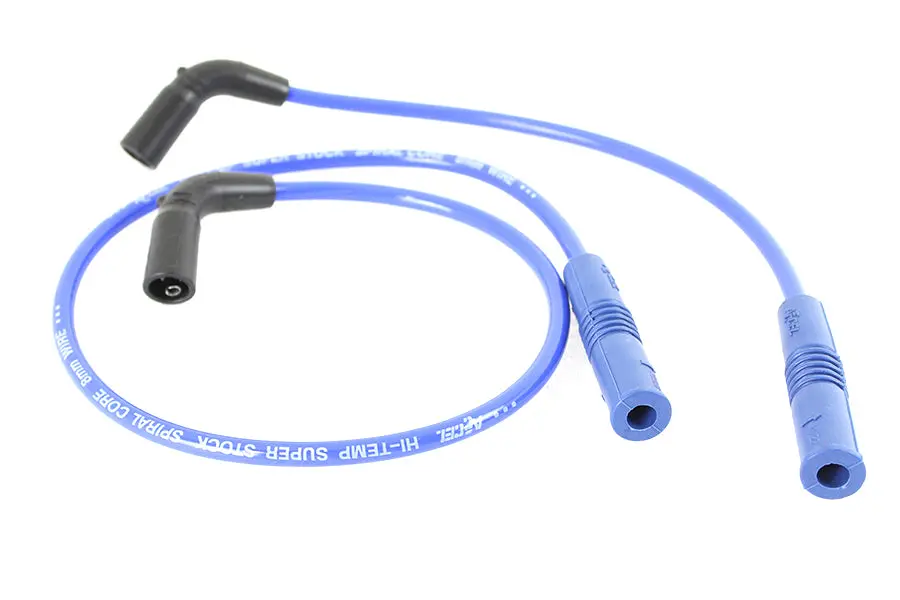 Accel 8Mm S/S Spiral Core Ignition Wire Set Blue - V-Twin Mfg. 1