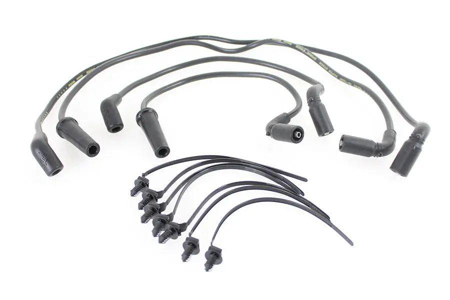 Accel 8Mm S/S Spiral Core Ignition Wire Set Black - V-Twin Mfg. 1