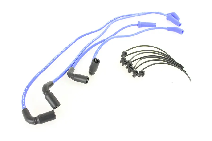 Accel 8Mm S/S Spiral Core Ignition Wire Set Blue - V-Twin Mfg. 1