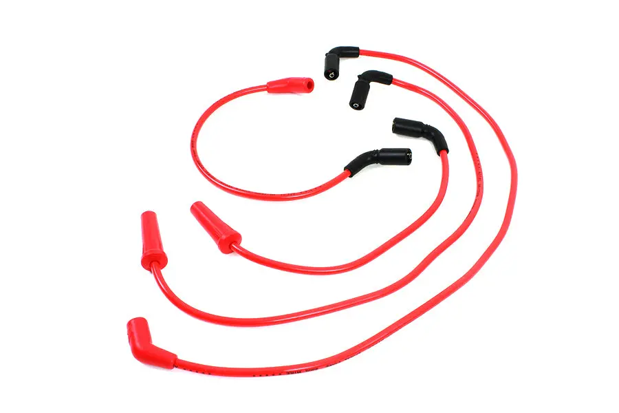 Accel 8Mm S/S Spiral Core Ignition Wire Set Red - V-Twin Mfg. 1