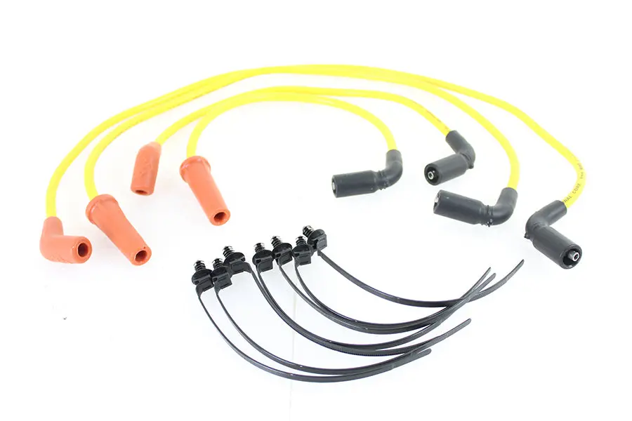 Accel 8Mm S/S Spiral Core Ignition Wire Set Yellow - V-Twin Mfg. 1