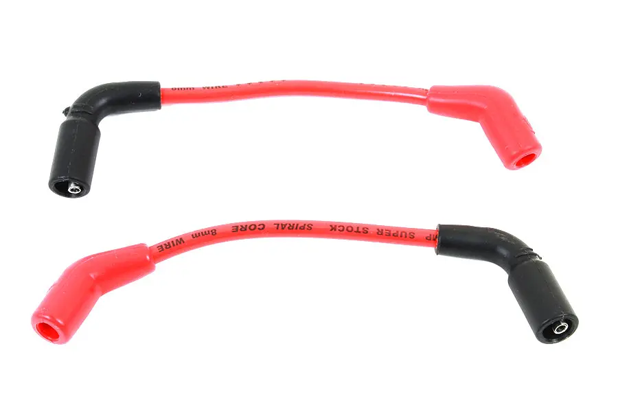Accel 8Mm S/S Spiral Core Ignition Wire Set Red - V-Twin Mfg. 1