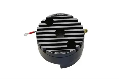 Low Output 12 Volt Regulator End Cover Black - V-Twin Mfg. 1
