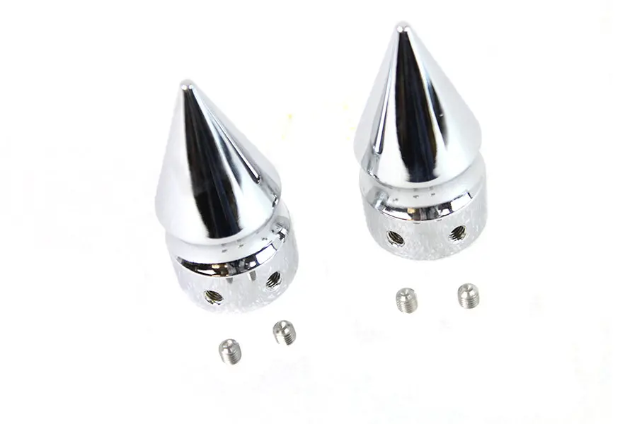 Front Axle Cover Set Pike Style Chrome Plated - V-Twin Mfg. 1