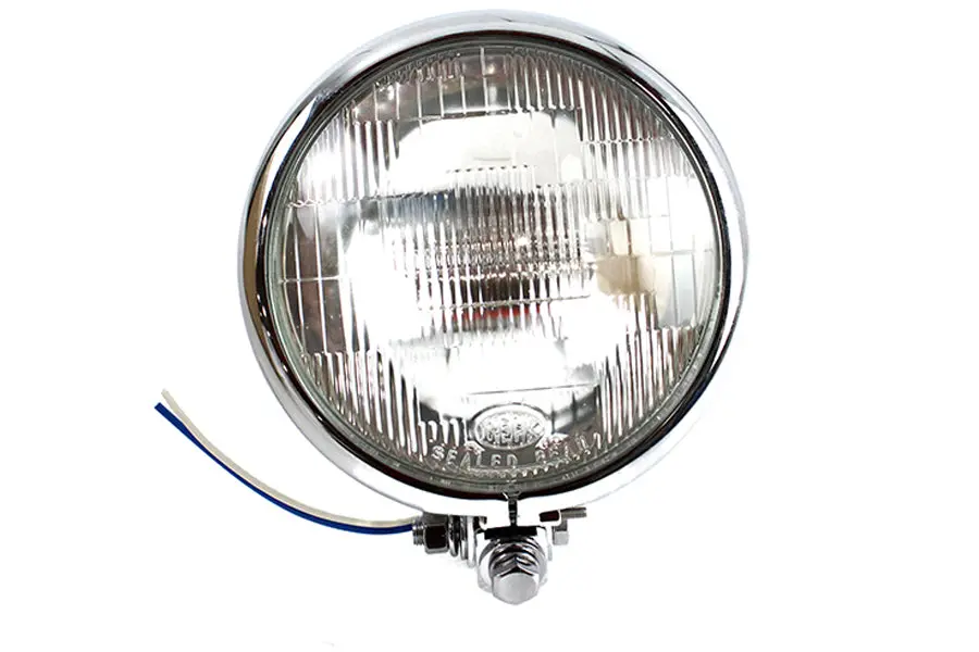 5-3/4 Inch Round Headlamp Assembly Chrome - V-Twin Mfg. 1